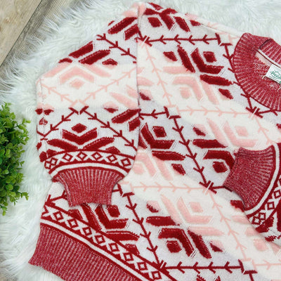 Women’s Mixed Print Winter Sweater Top