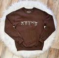 Women’s Mocha Bow Embroidered Crewneck Graphic Sweatshirt
