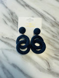 Women’s Navy Beaded Looped Earrings