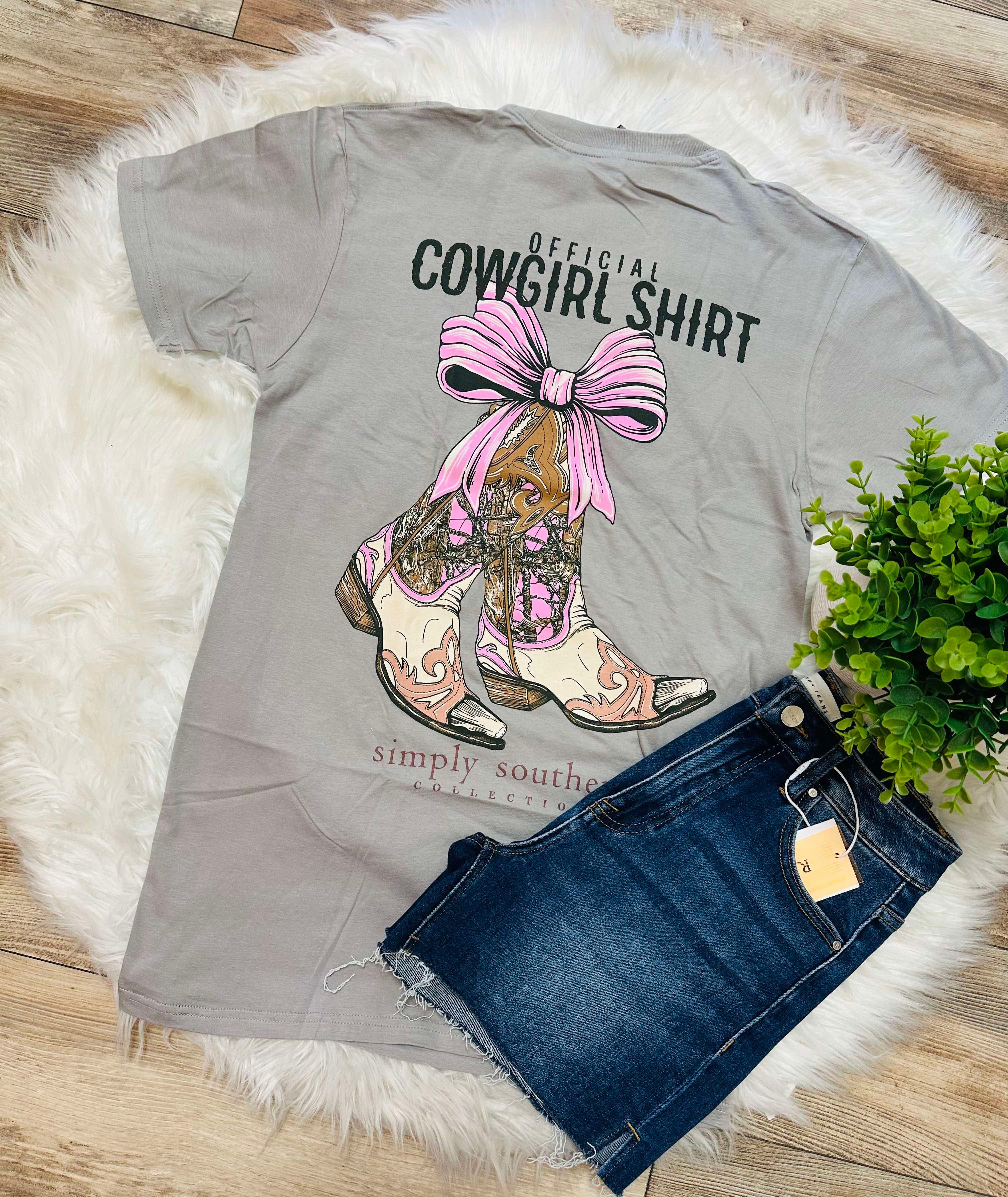 Women’s “Official Cowgirl Shirt” Simply Southern Graphic Tee