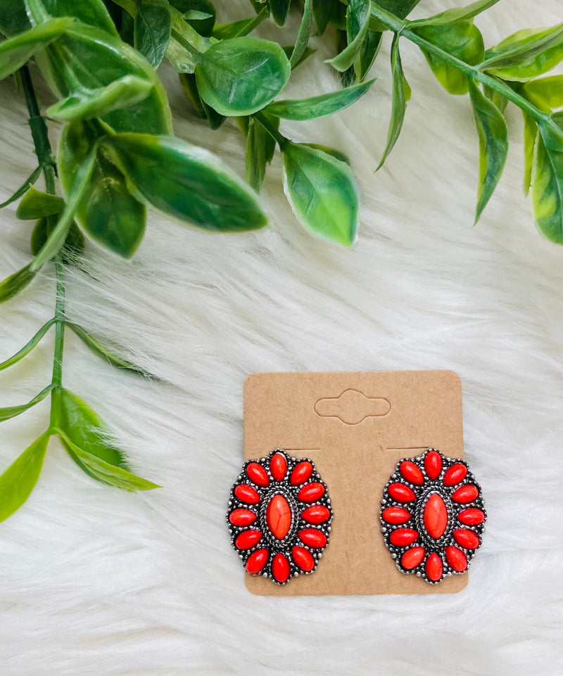 Women’s Orange Western Earrings