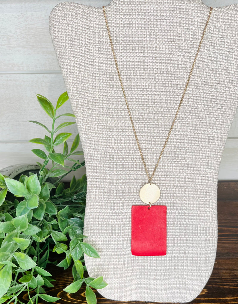 Women’s Red Leather Necklace