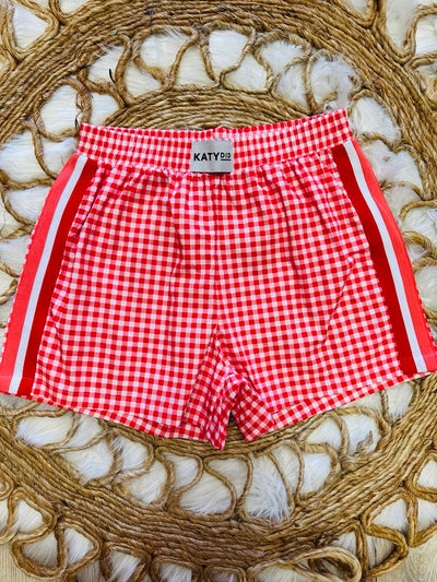 Women’s Red Plaid Boxer Shorts
