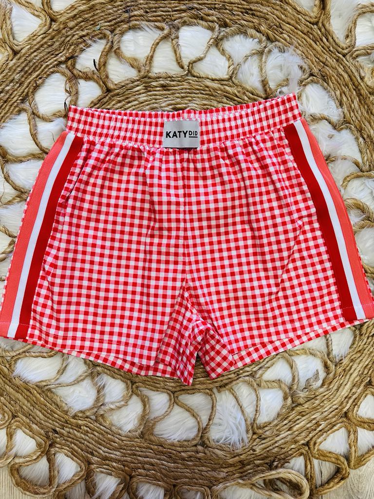 Women’s Red Plaid Boxer Shorts