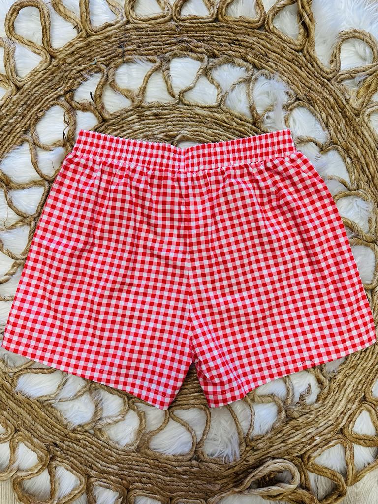 Women’s Red Plaid Boxer Shorts