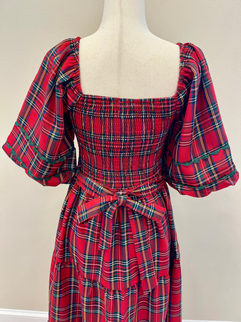 Women’s Red Plaid Maxi Dress