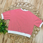 Women’s Red Stripe Puff Sleeve Top