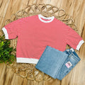 Women’s Red Stripe Puff Sleeve Top