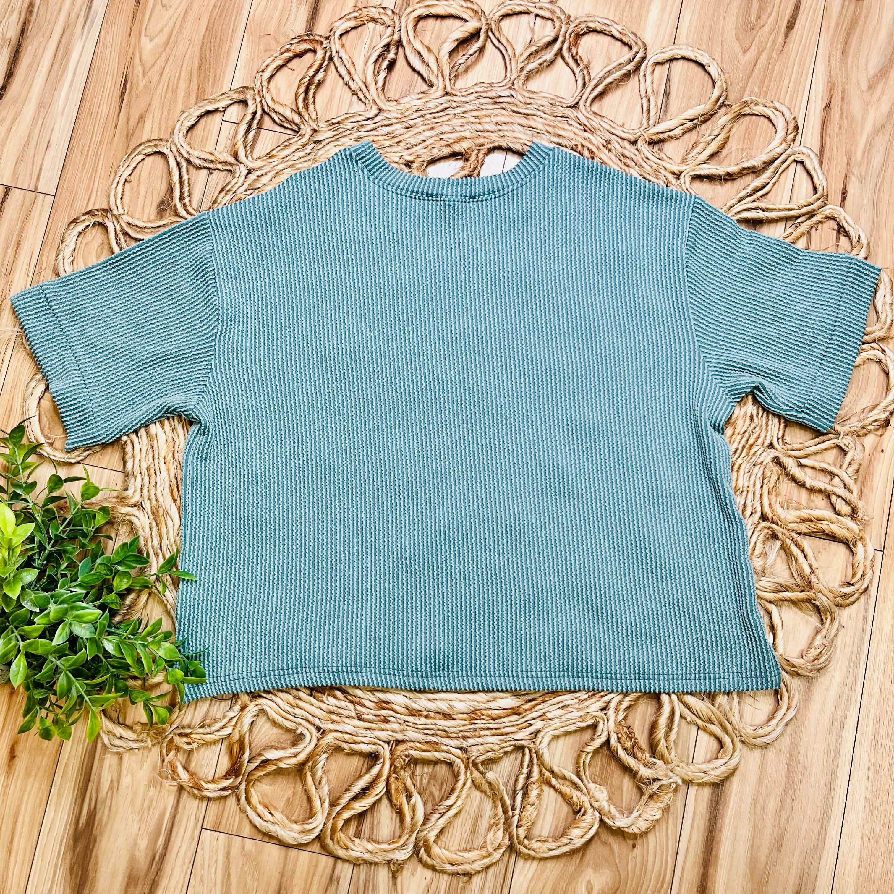 Women’s Ribbed Top and Drawstring Pant Set in Jade
