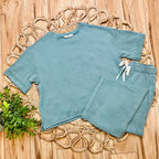 Women’s Ribbed Top and Drawstring Pant Set in Jade