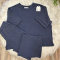 Women’s Ribbed Top and Drawstring Pant Set in Navy