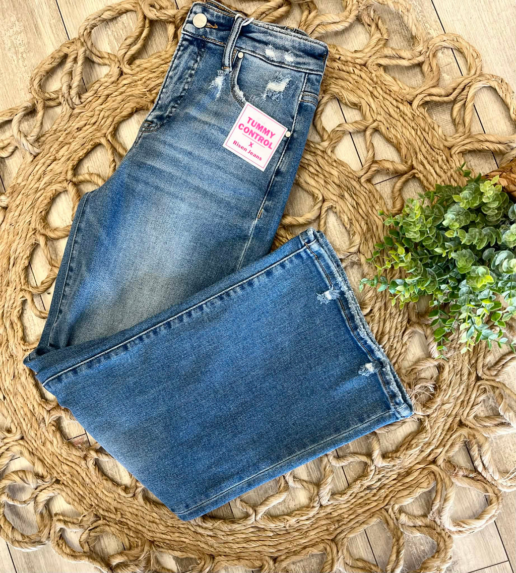 Women’s Risen High Rise-Crop Wide Jeans Style 5936