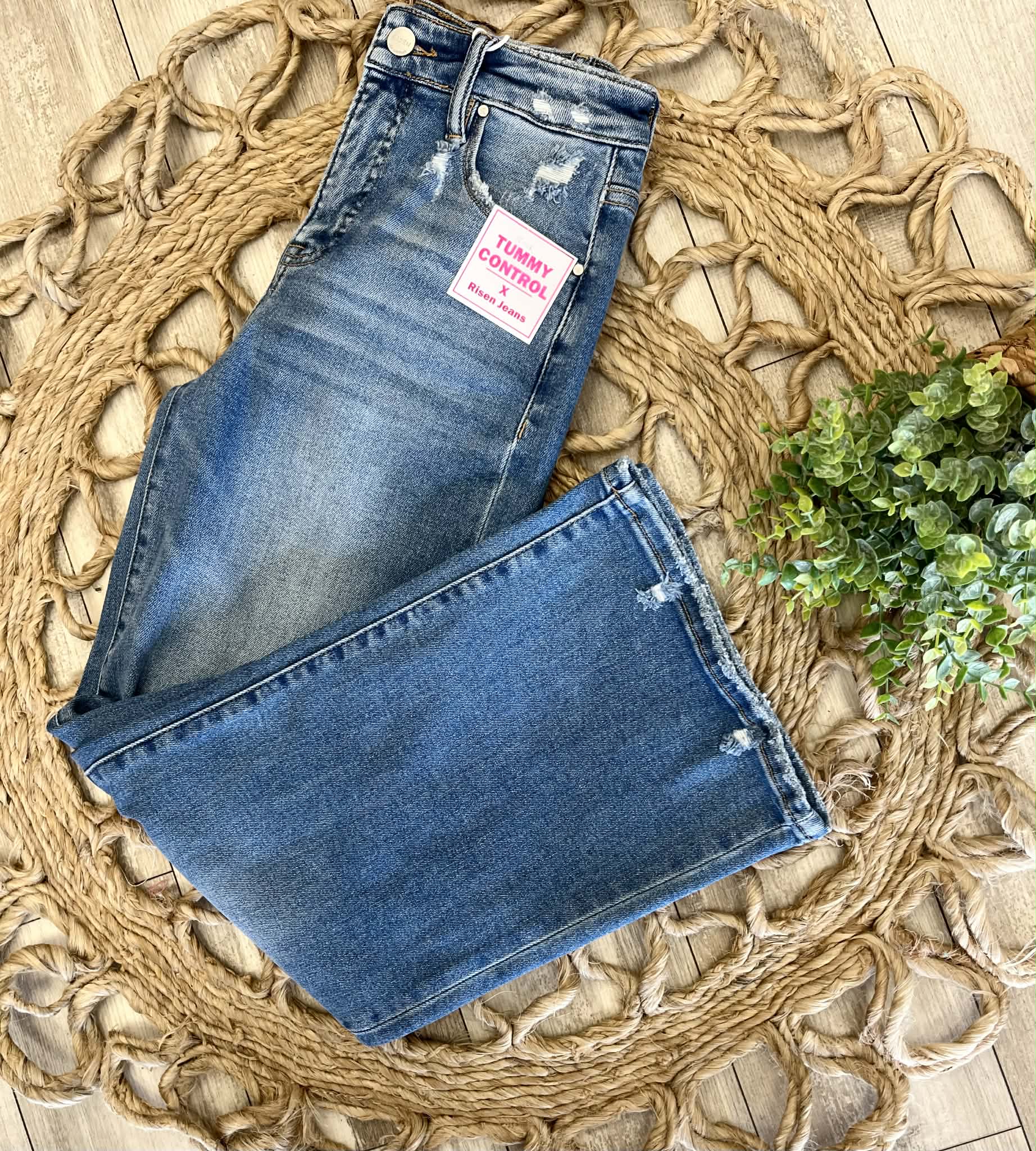 Women’s Risen High Rise-Crop Wide Jeans Style 5936