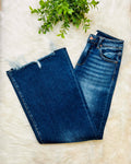 Women’s Risen High Rise Dark Wash Wide Leg Jeans Style #1594