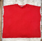 Women’s Ruby Red Ribbed Sleeveless Pant Set