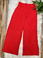 Women’s Ruby Red Ribbed Sleeveless Pant Set