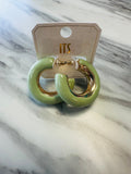 Women’s Sage and Gold Chunky Hoops Earrings