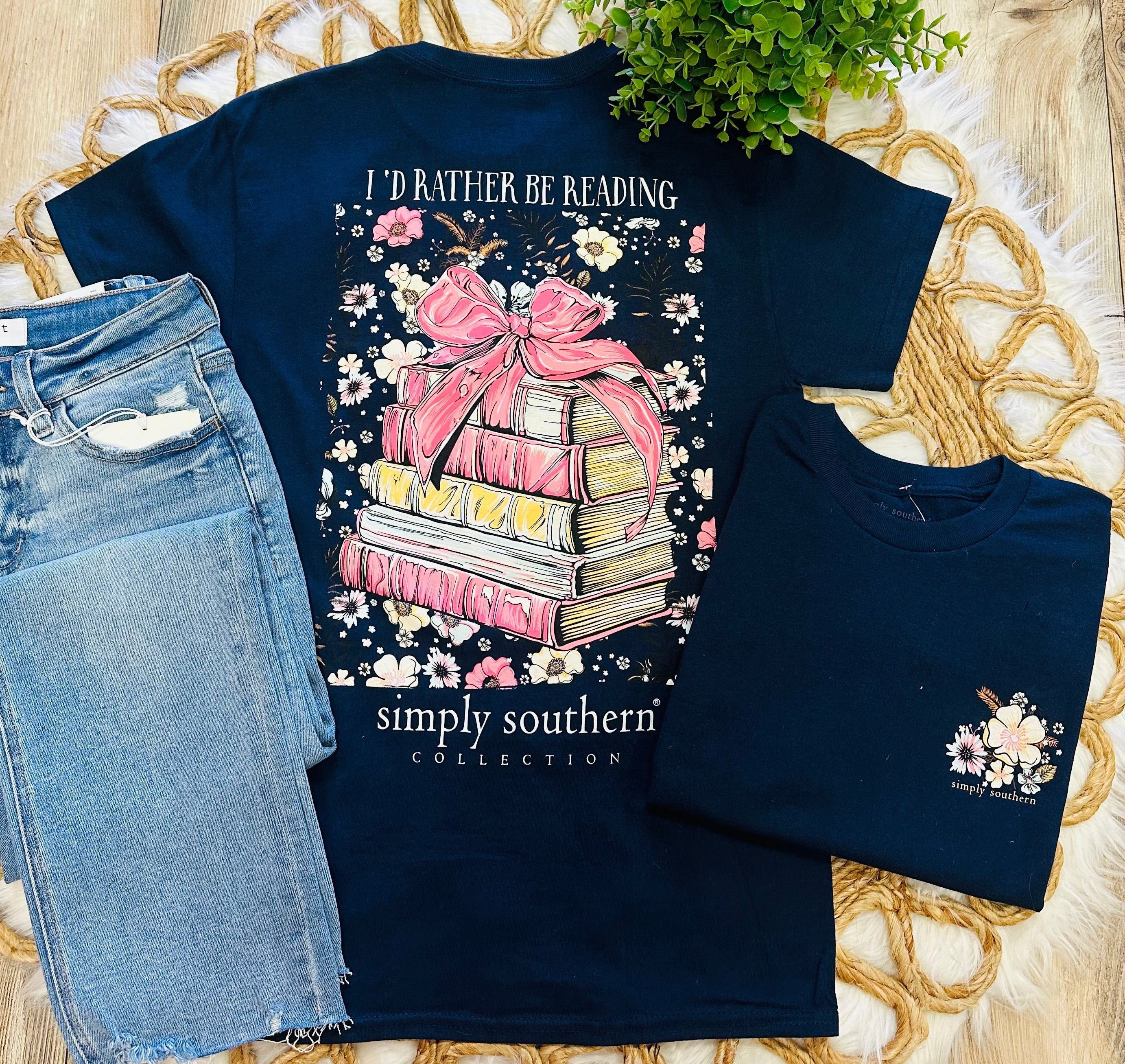 Women’s Simply Southern “I’d Rather Be Reading” Graphic Tee