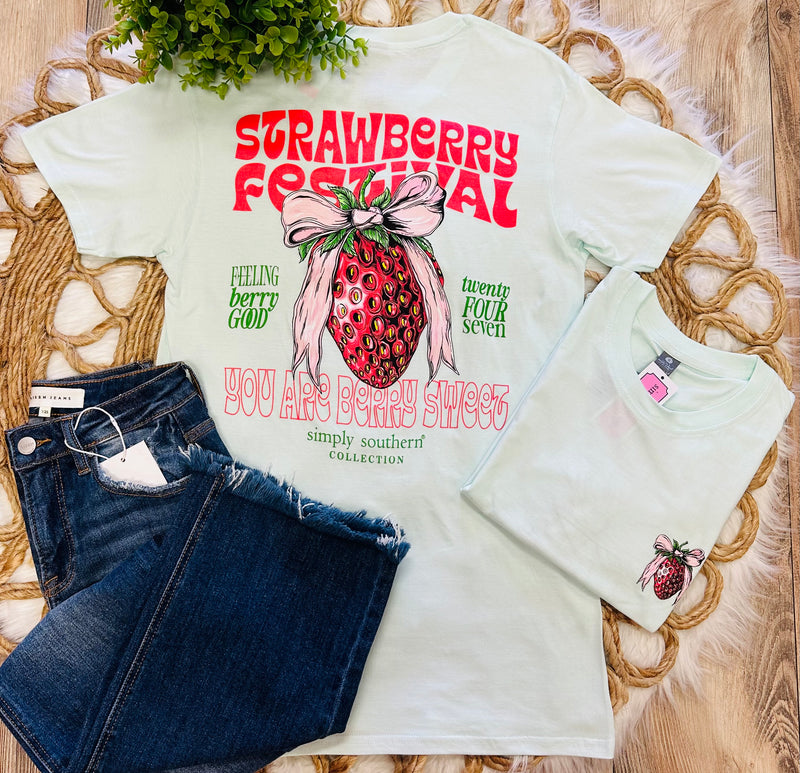 Women’s Simply Southern Mint Strawberry Tee