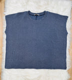 Women’s Sleeveless Navy Ribbed Pant Set