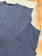 Women’s Sleeveless Navy Ribbed Pant Set