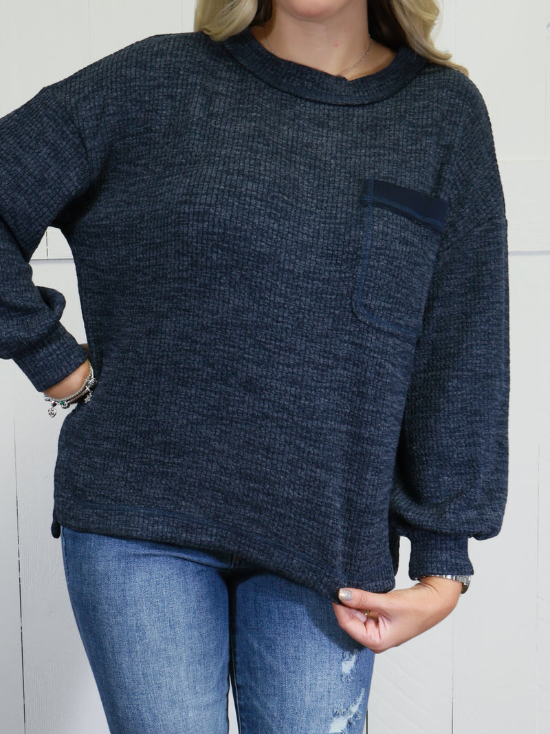 Women’s Solid Pocket Pullover Sweater Top