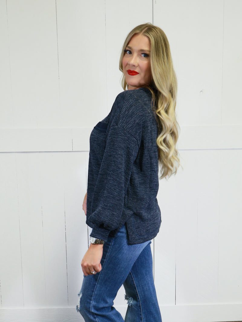 Women’s Solid Pocket Pullover Sweater Top