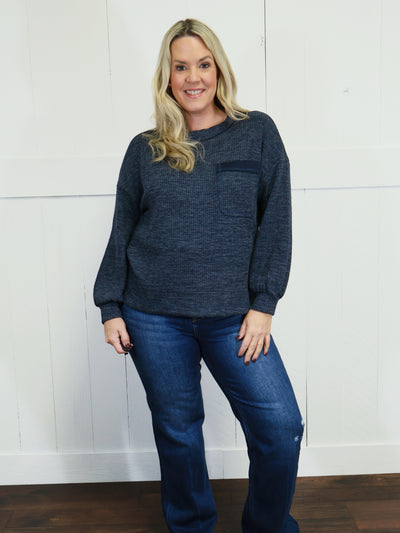 Women’s Solid Pocket Pullover Sweater Top