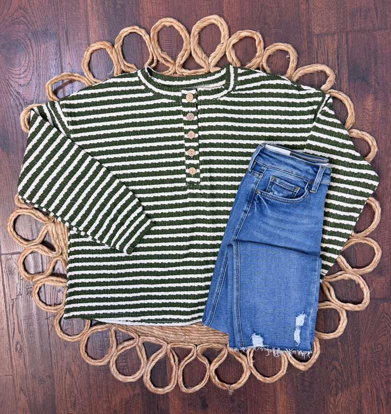 Women’s Stripe Button Down Top