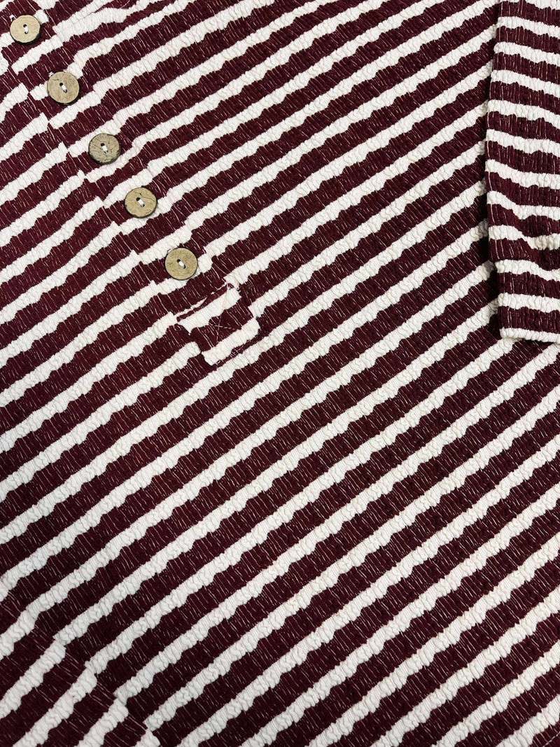 Women’s Stripe Henley Sweater Top