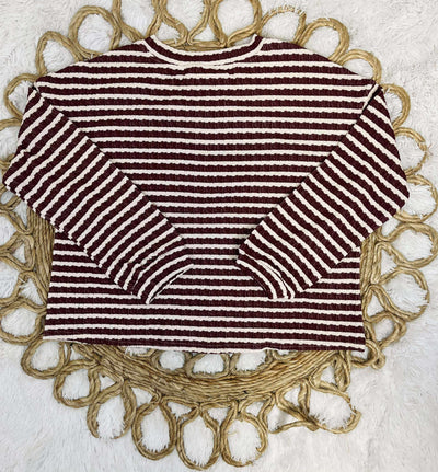 Women’s Stripe Henley Sweater Top