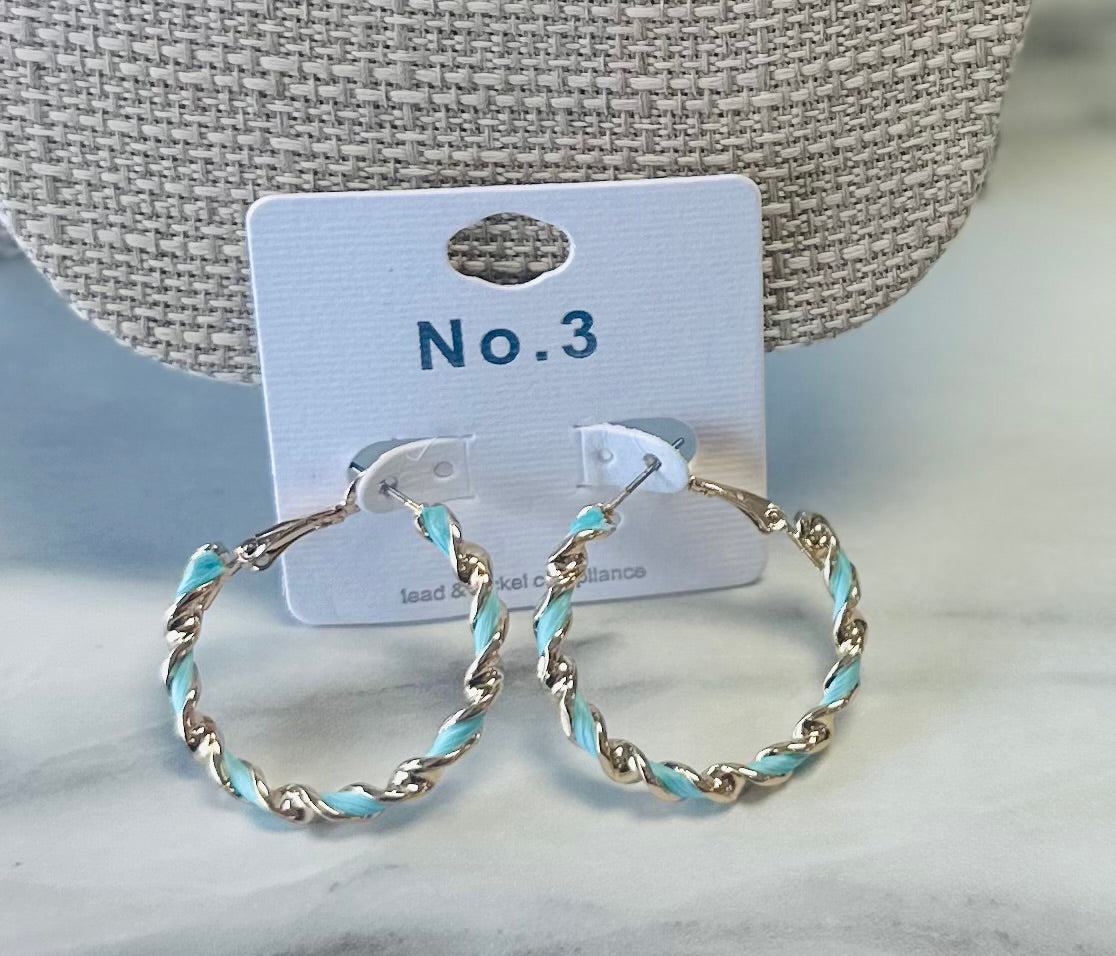 Women’s Teal and Gold Earrings