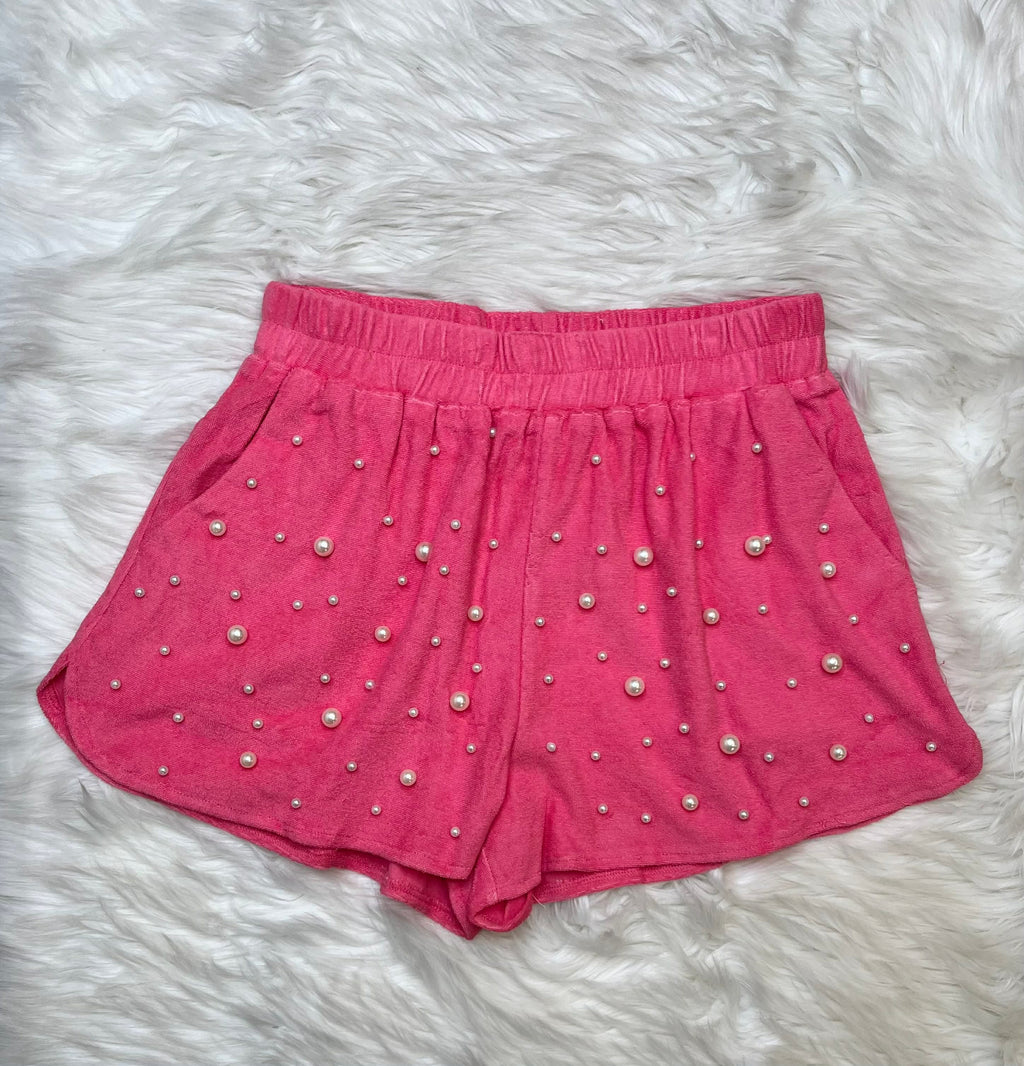 Women’s Terry Pearl Embellished Short Set