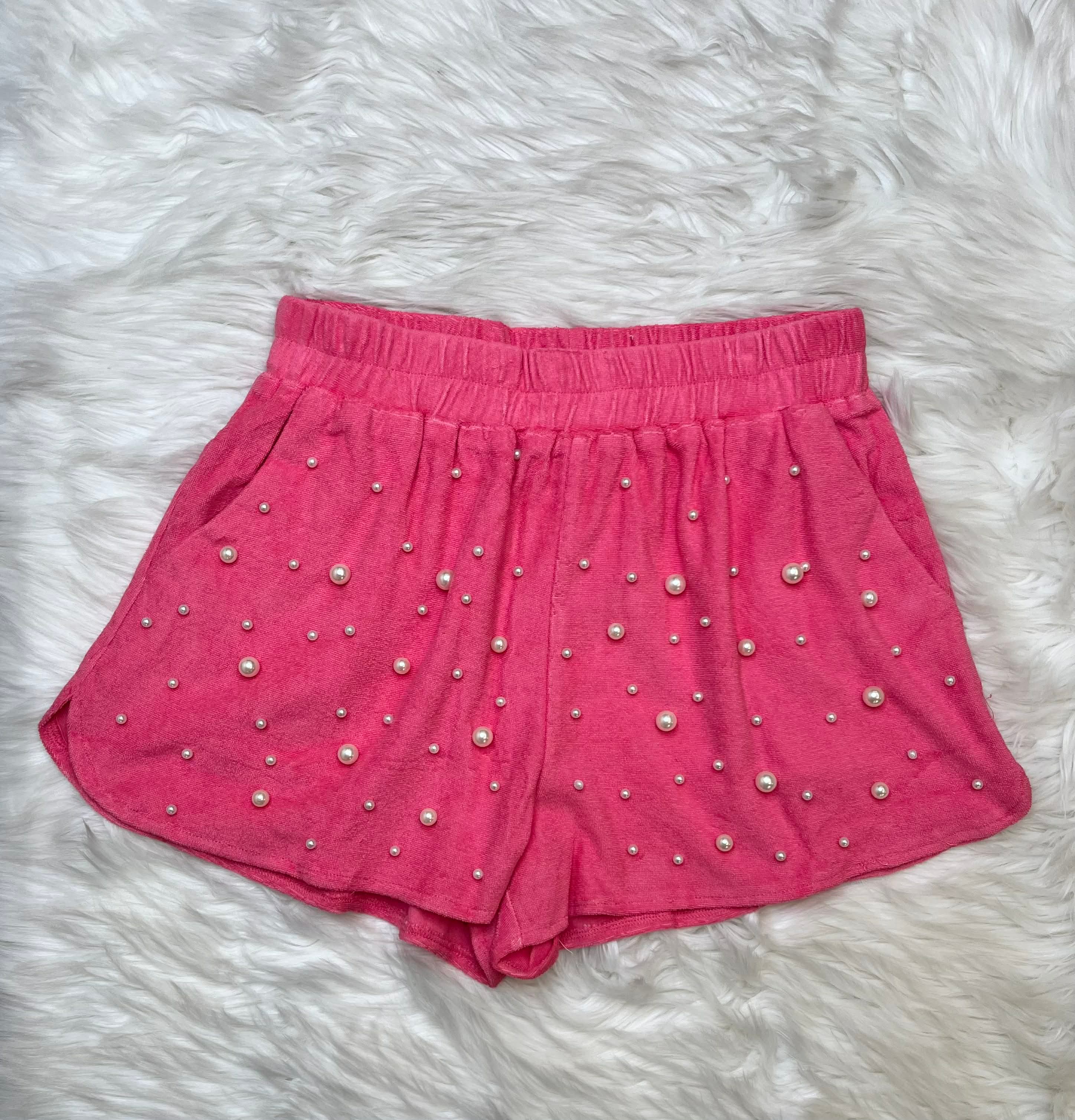 Women’s Terry Pearl Embellished Short Set