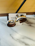 Women’s Textured Cheetah Print Hoops Earrings