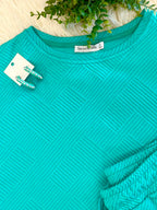 Women’s Turquoise Textured Pant Set