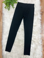 Women’s Ultra Soft Pull on Leggings in Black with Wide Waist Band Full Length