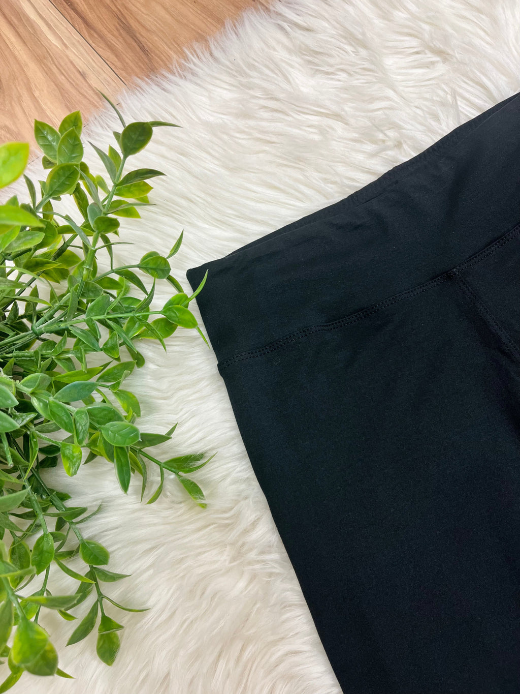 Women’s Ultra Soft Pull on Leggings in Black with Wide Waist Band Full Length