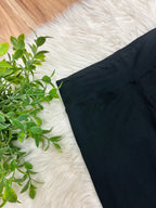 Women’s Ultra Soft Pull on Leggings in Black with Wide Waist Band Full Length