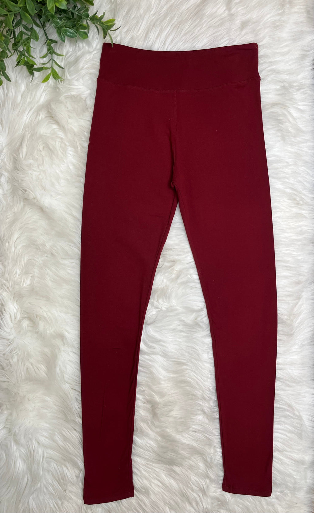 Women’s Ultra Soft Pull on Leggings in Burgundy Full Length
