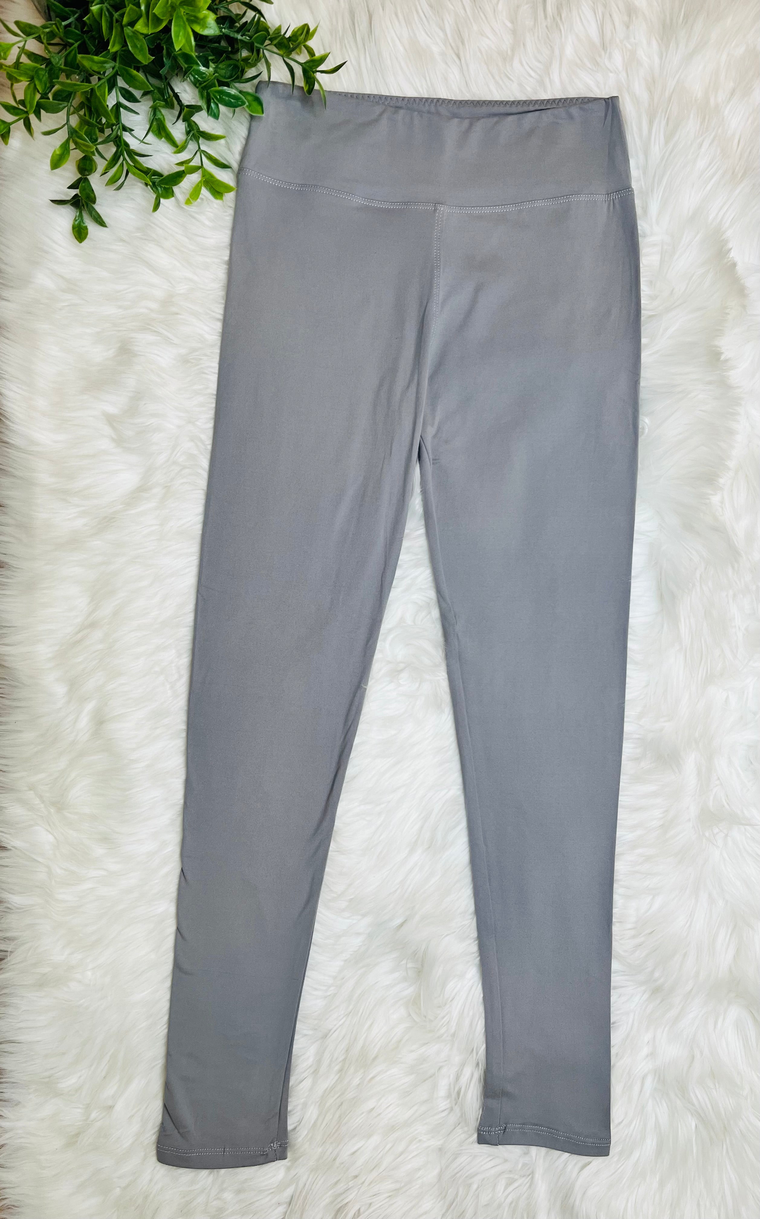Women’s Ultra Soft Pull on Leggings in Light Grey Full Length