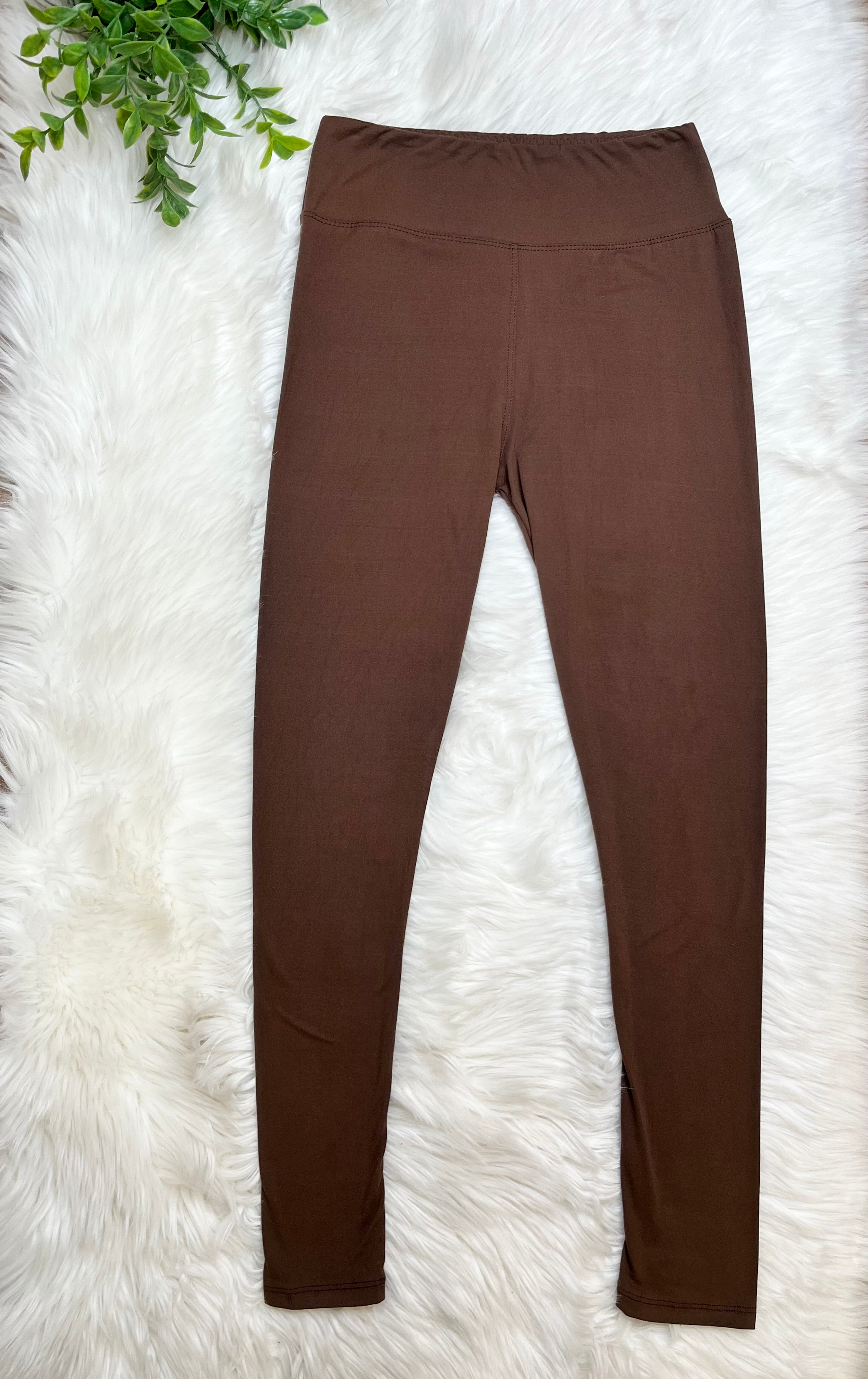 Women’s Ultra Soft Pull on Leggings in Mocha Full Length