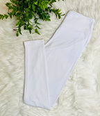 Women’s Ultra Soft Pull on Leggings in White Full Length