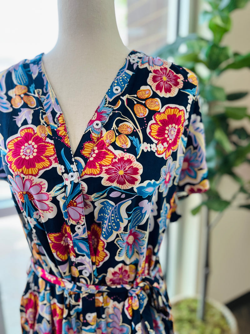 Women’s UmGee Navy and Multicolor Floral Maxi Dress