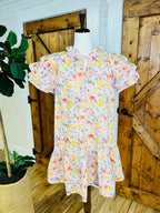 Women’s Umgee Blush Floral Ruffle Sleeve Dress