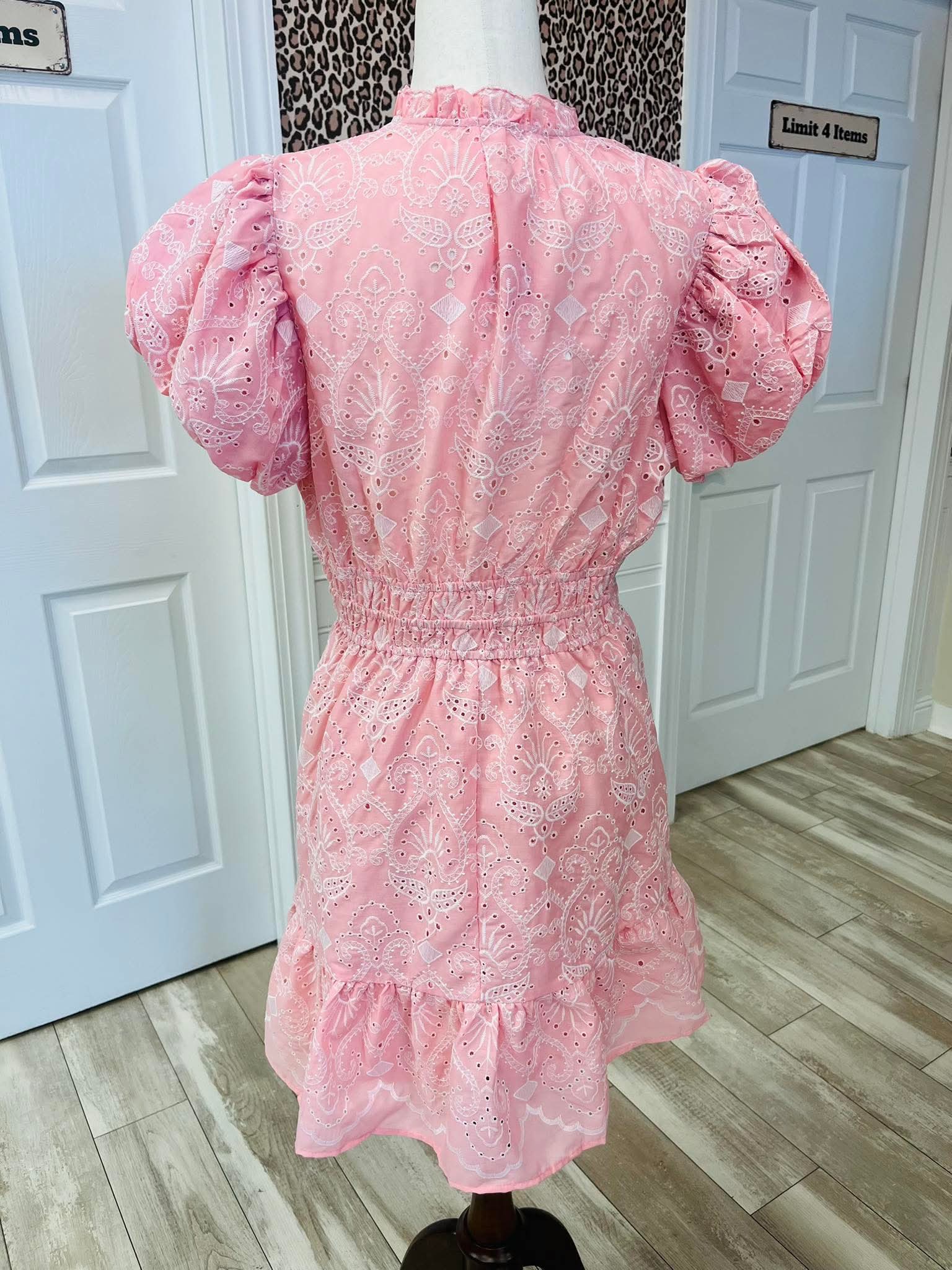 Women’s Umgee Floral Eyelet Puff Sleeve Dress