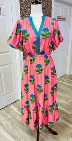 Women’s Umgee Pink and Blue Flower Dress