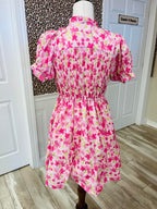 Women’s Umgee Smocked Pink Floral Dress