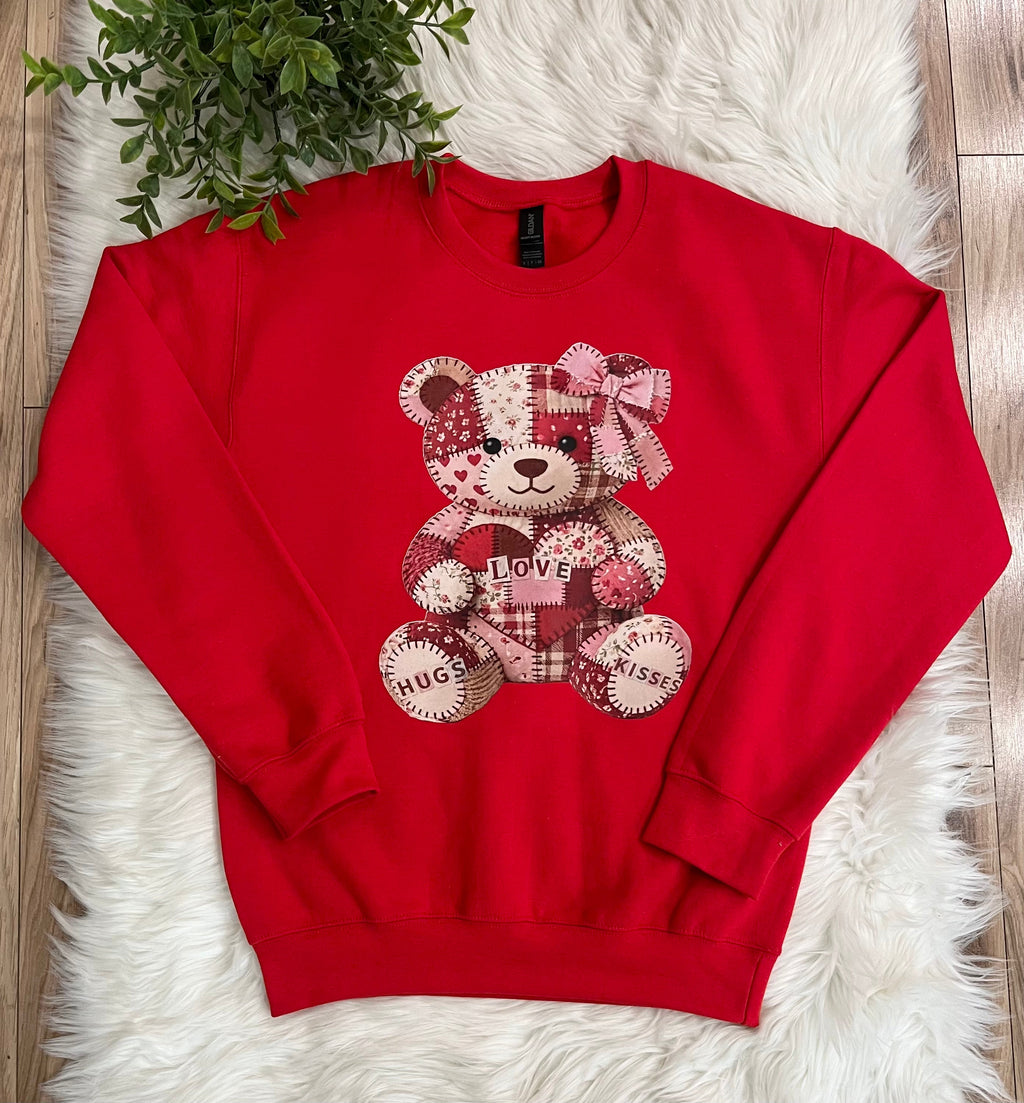 Women’s Valentines Teddy Bear Graphic Sweatshirt