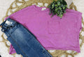 Women's Very J Orchid Acid Wash Basic round neck top